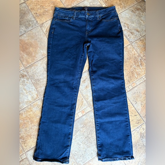 NYDJ Women's Marilyn Straight Denim Blue Jeans Color Quinn Size 14P - Picture 4 of 12